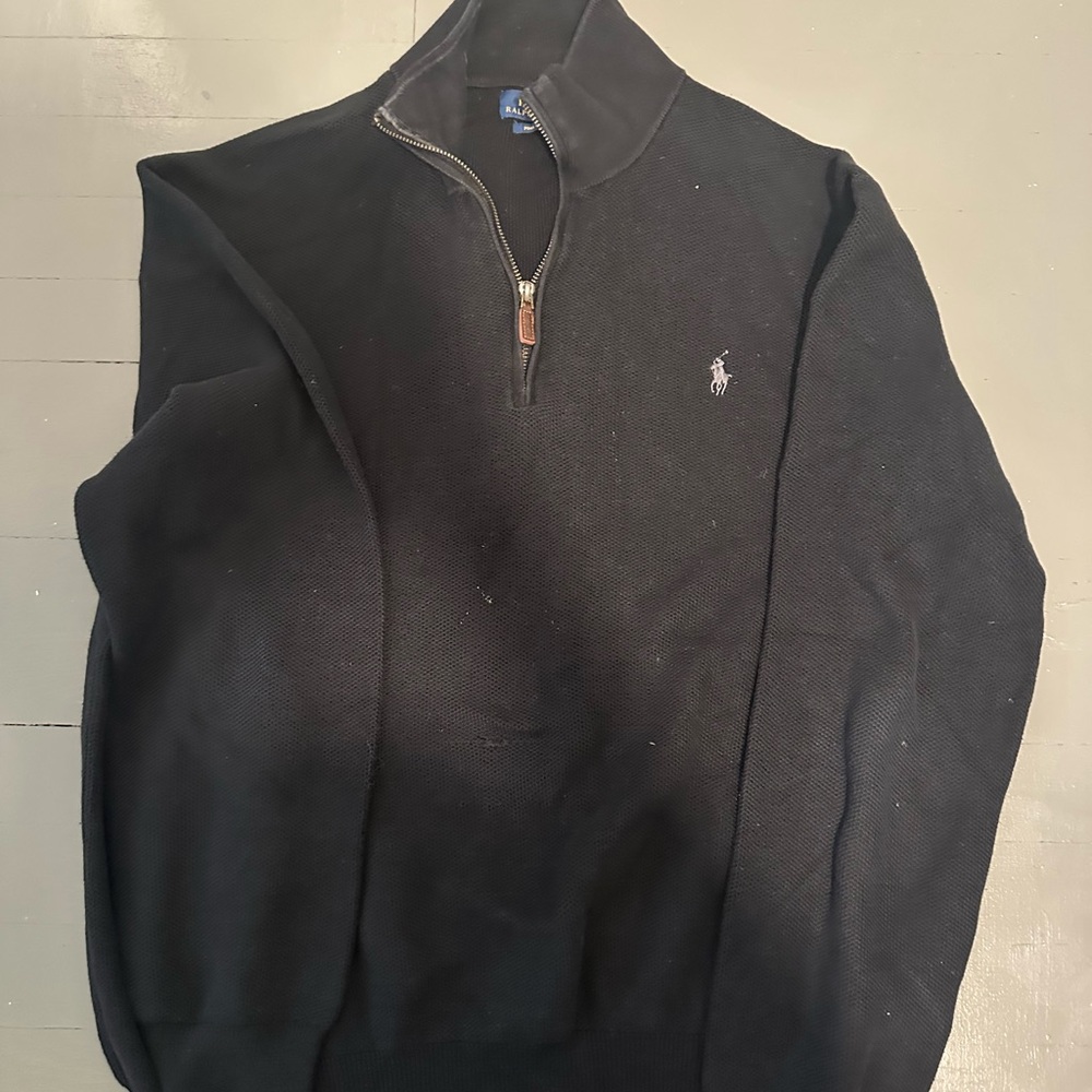 Ralph Lauren Black Zip-Up Sweater for Men